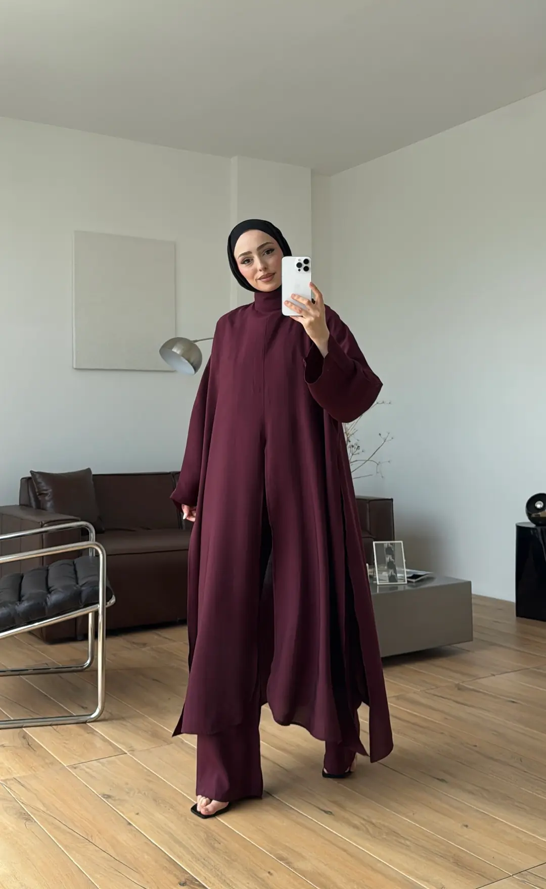 Sofia Yırtmaç Detay Takım Bordo
