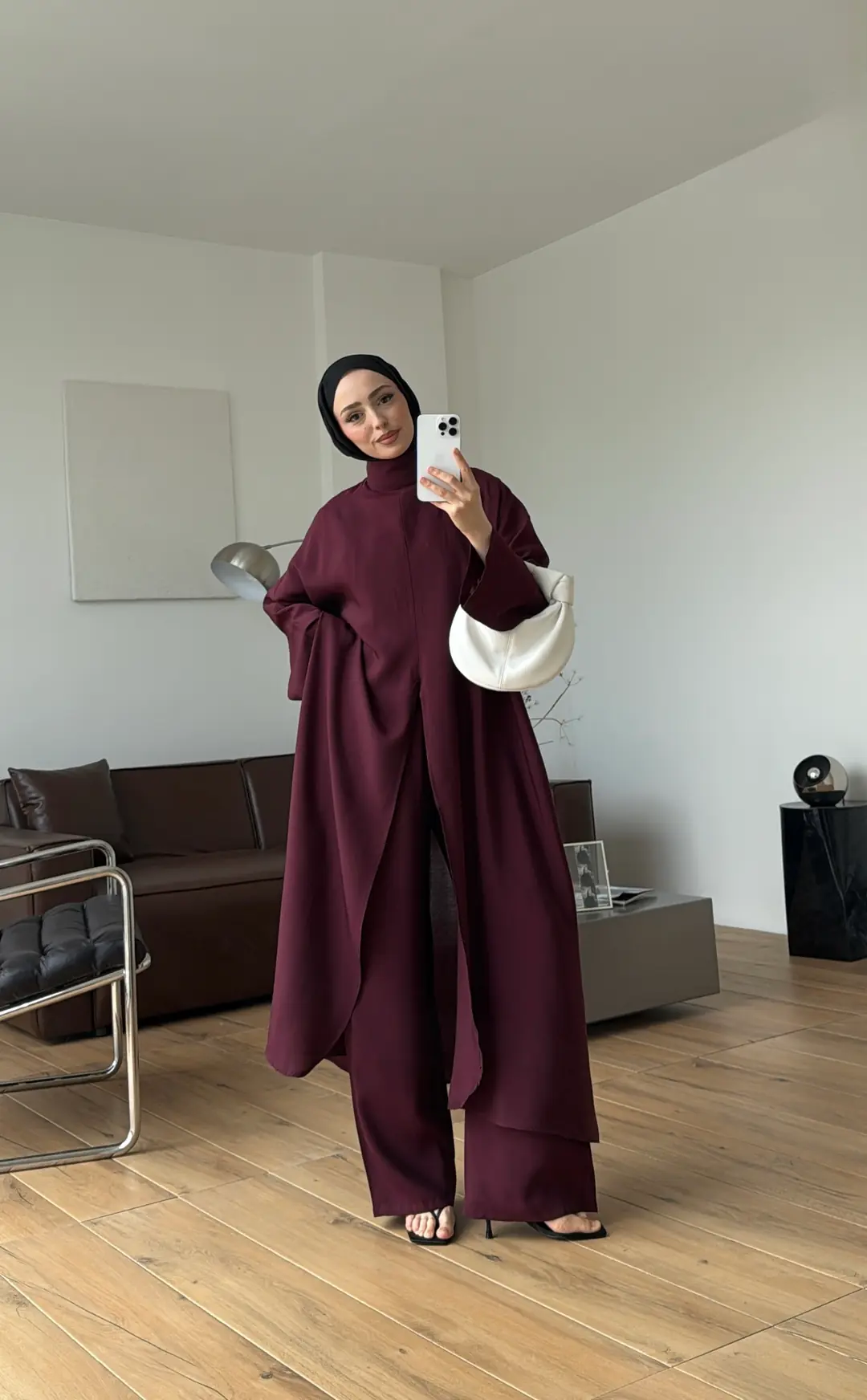 Sofia Yırtmaç Detay Takım Bordo