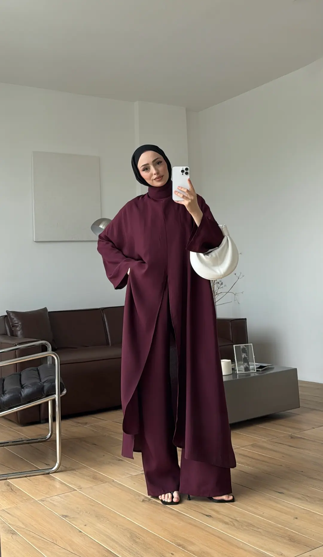 Sofia Yırtmaç Detay Takım Bordo