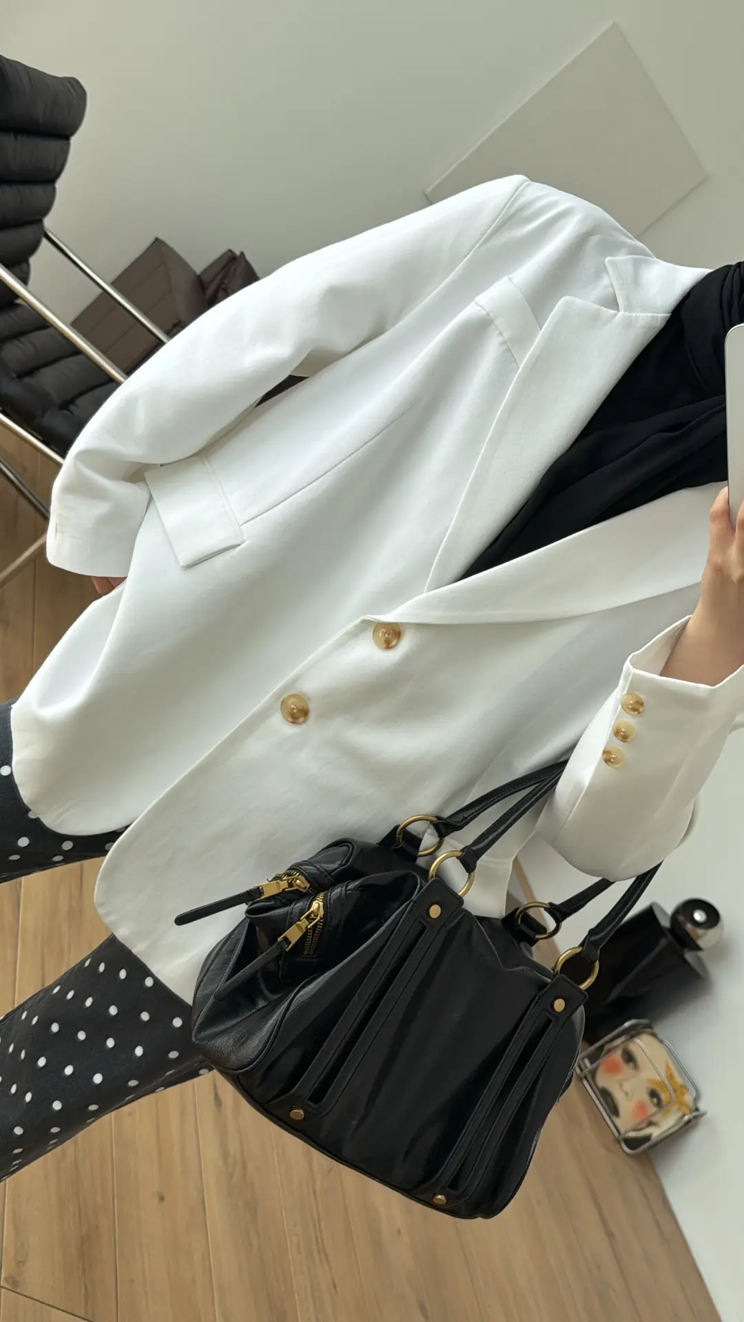 Oversize Keten Ceket Beyaz