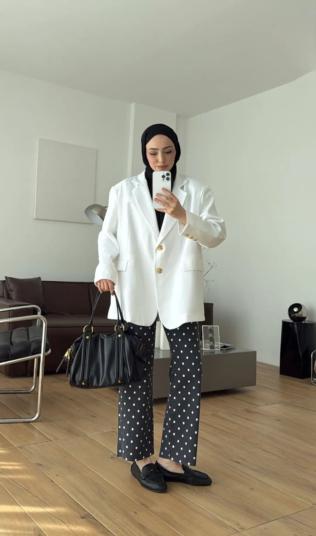 Oversize Keten Ceket Beyaz