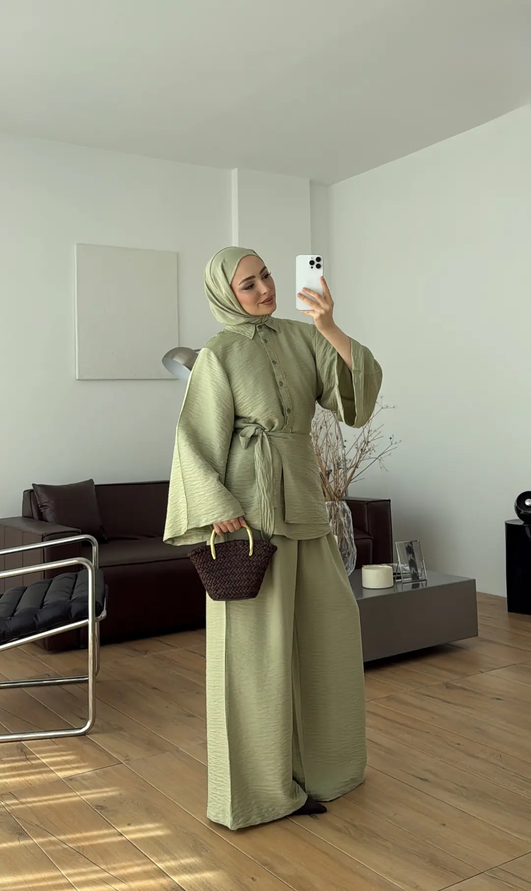 Risa Bel Detay Takım Mint Yeşili