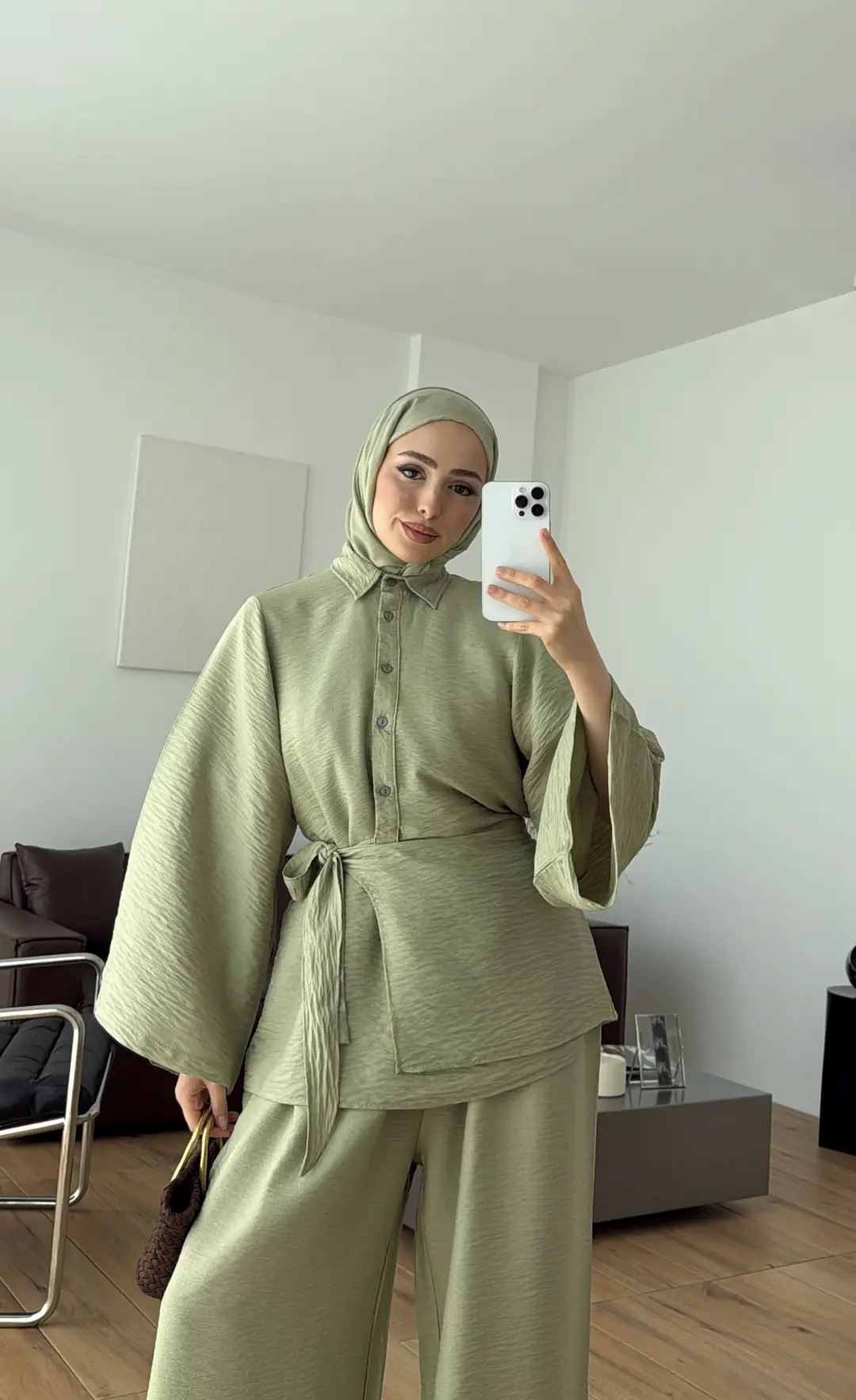 Risa Bel Detay Takım Mint Yeşili
