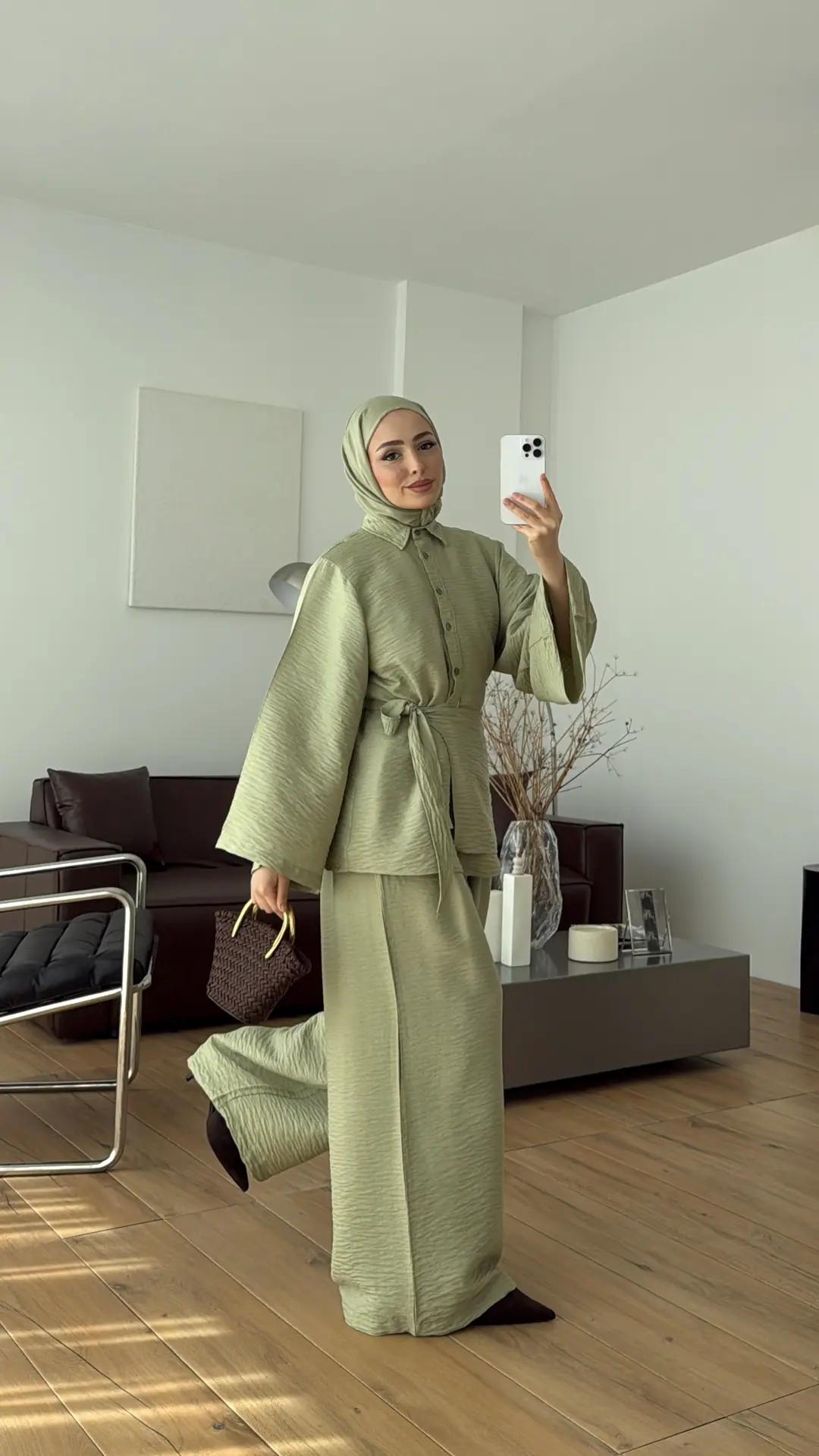 Risa Bel Detay Takım Mint Yeşili