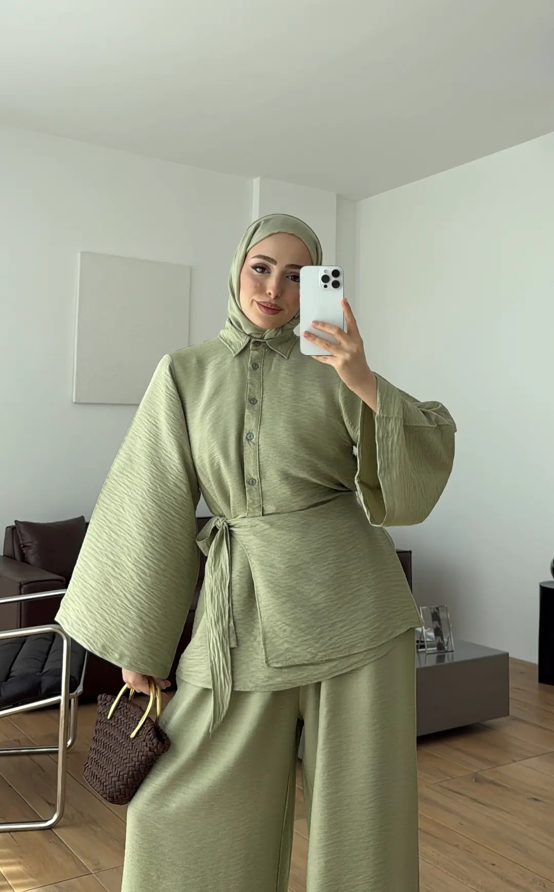 Risa Bel Detay Takım Mint Yeşili