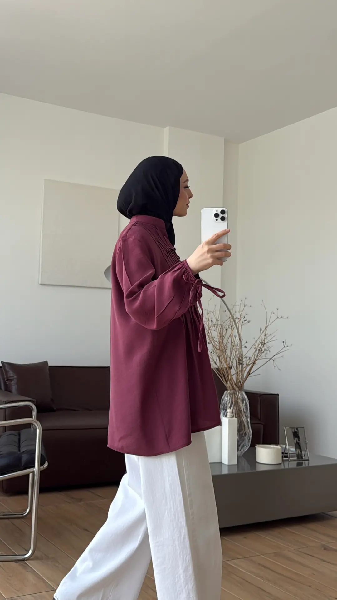 Nervürlü Tensel Tunik Gül Kurusu