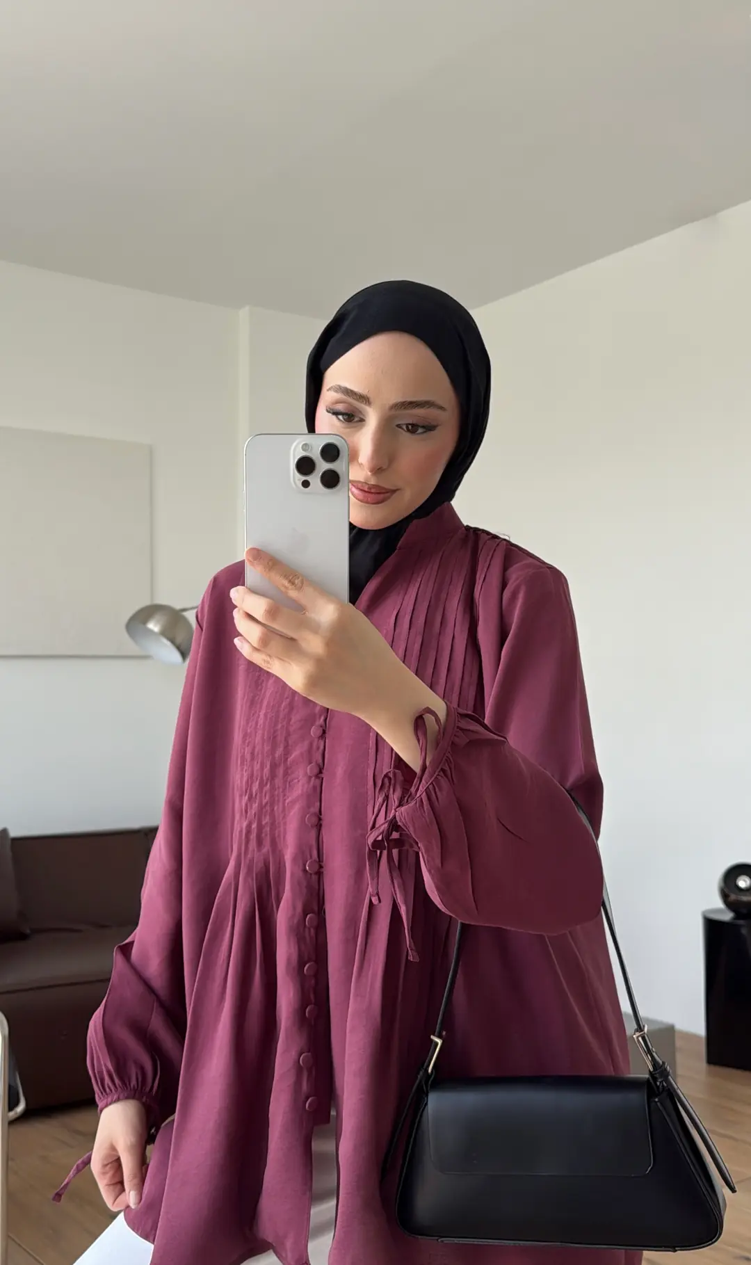 Nervürlü Tensel Tunik Gül Kurusu