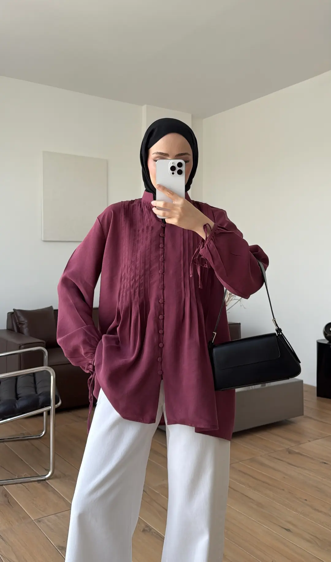 Nervürlü Tensel Tunik Gül Kurusu
