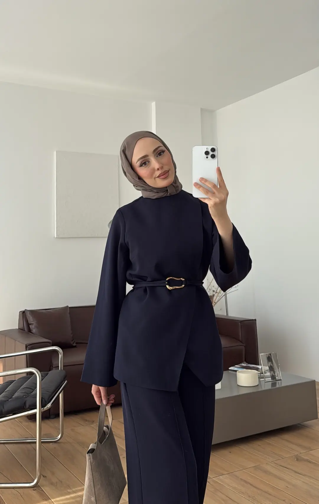 Ön Detaylı Pantolon Takım Lacivert