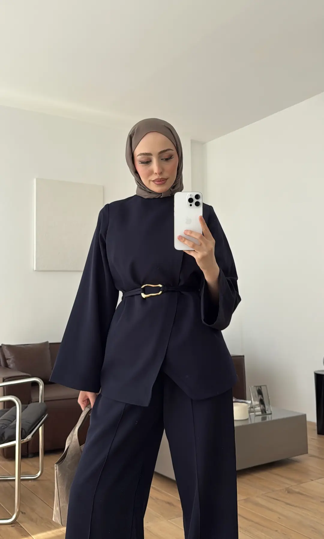Ön Detaylı Pantolon Takım Lacivert