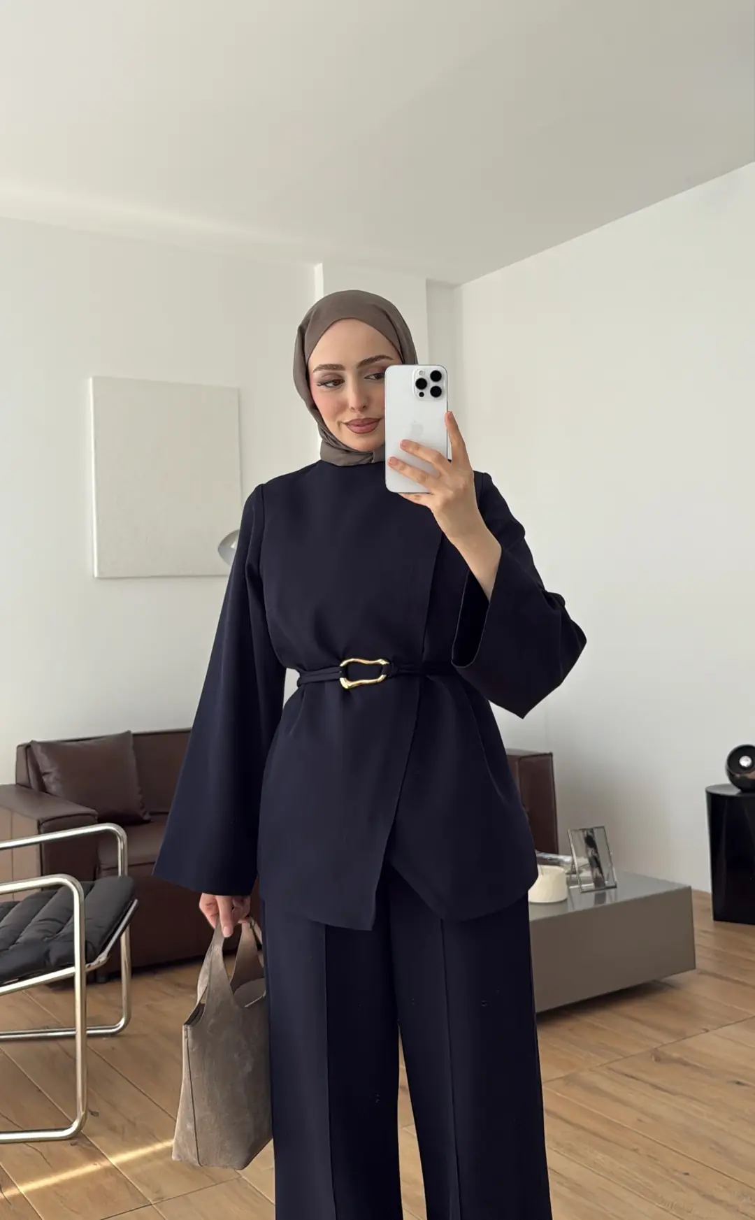 Ön Detaylı Pantolon Takım Lacivert