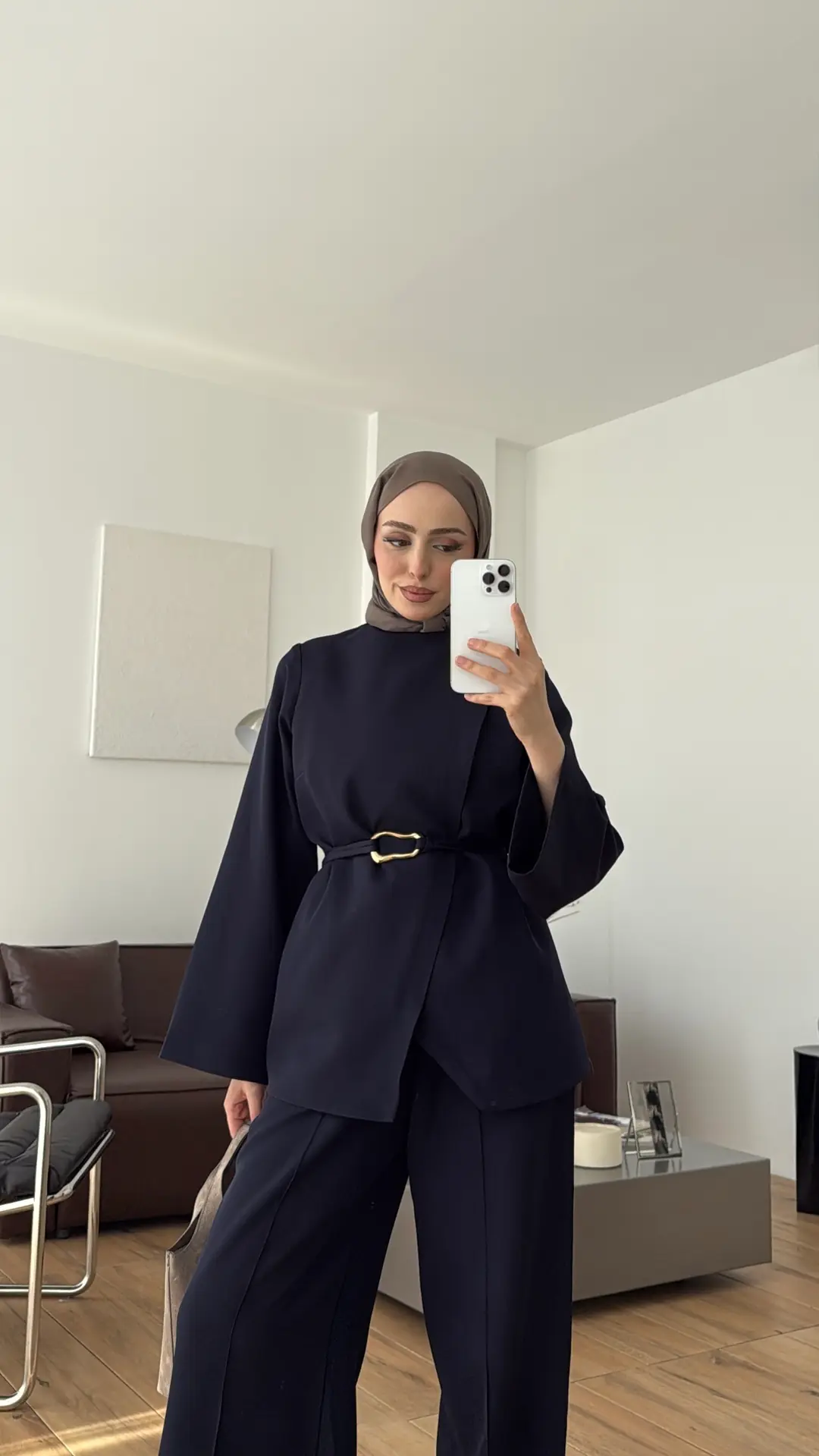 Ön Detaylı Pantolon Takım Lacivert