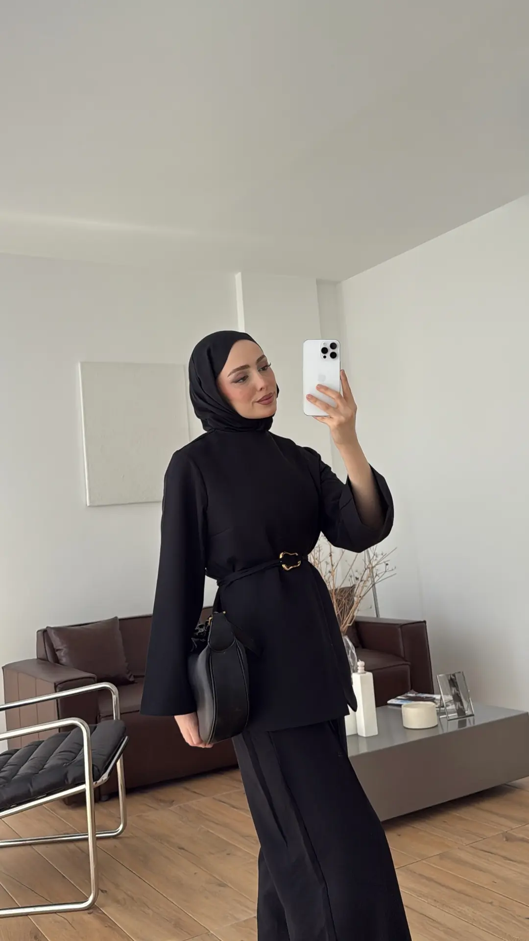 Ön Detaylı Pantolon Takım Siyah