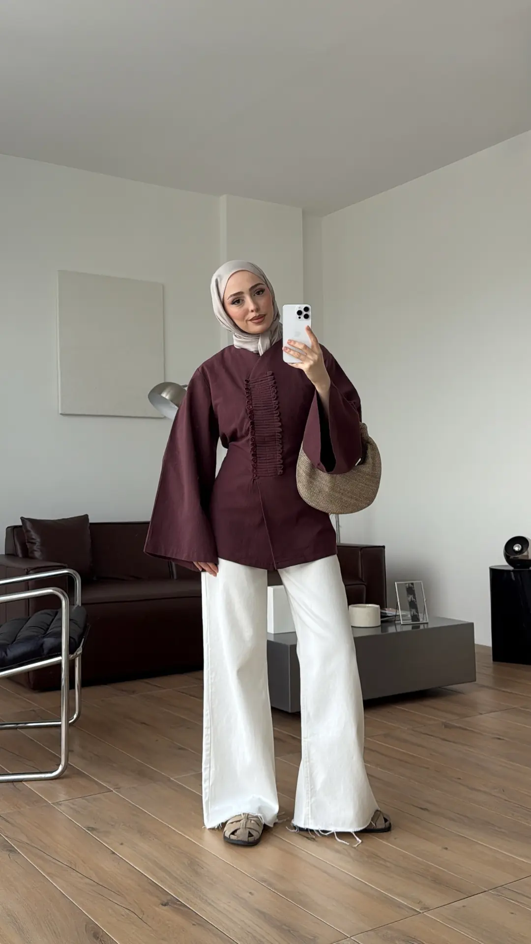 Vera Tasarım Keten Bluz Mürdüm 