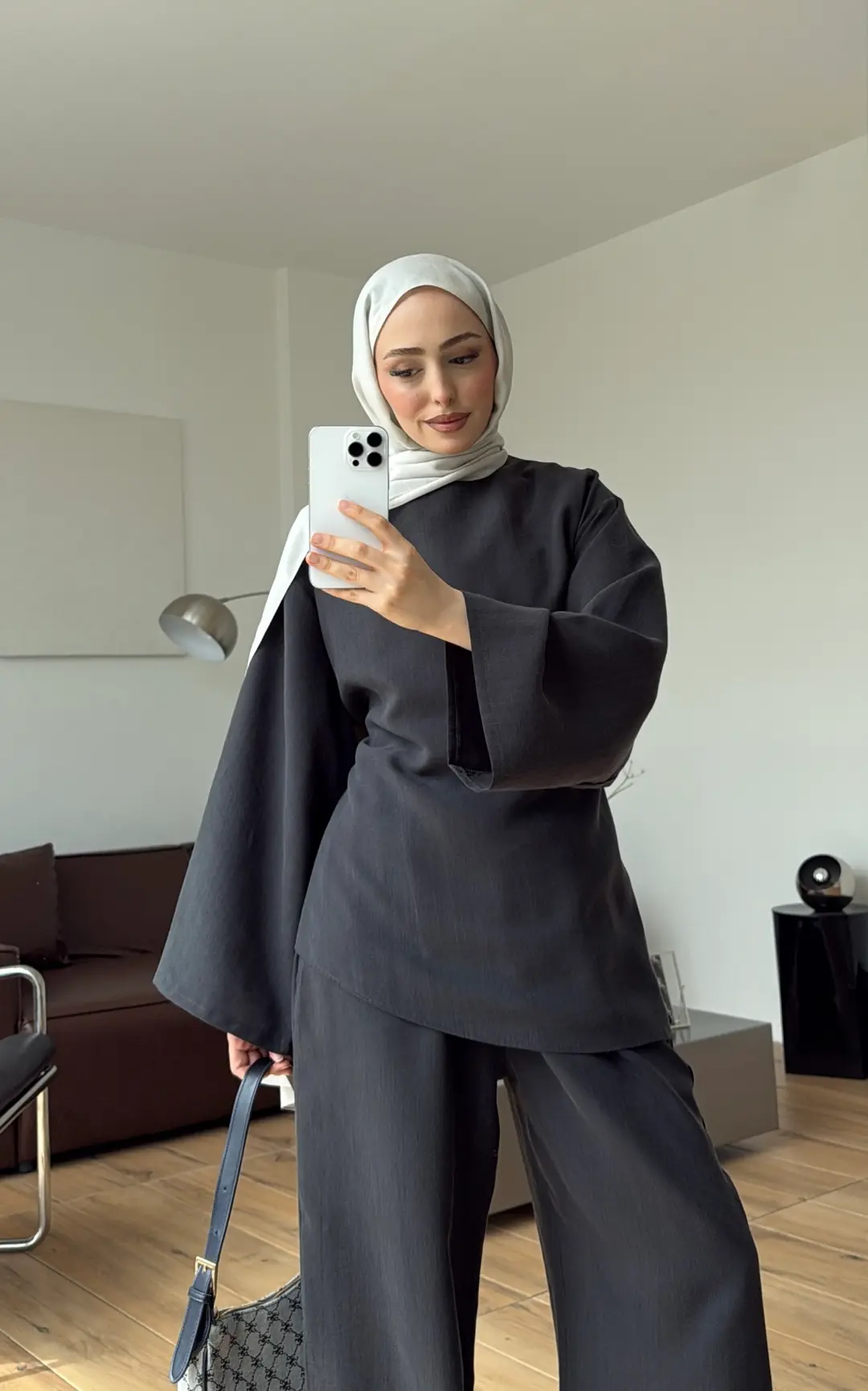 Pervazlı Arkadan Bağcıklı Takım Antrasit