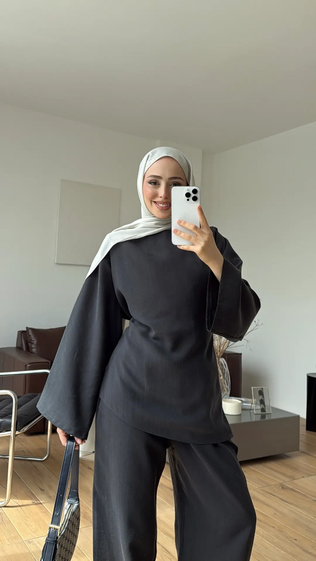 Pervazlı Arkadan Bağcıklı Takım Antrasit