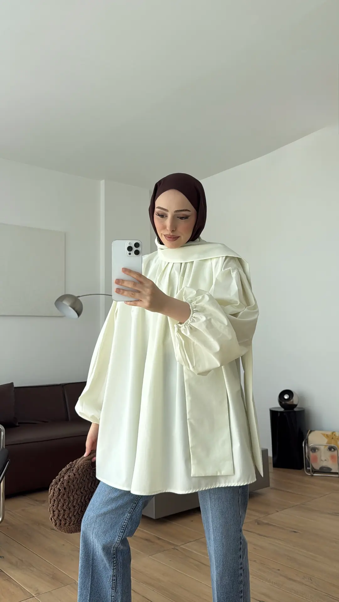 Şallı Pileli Bluz