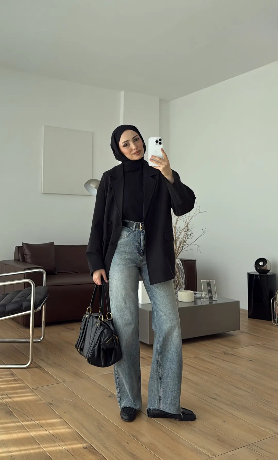 Kolu Büzgülü Ceket Siyah