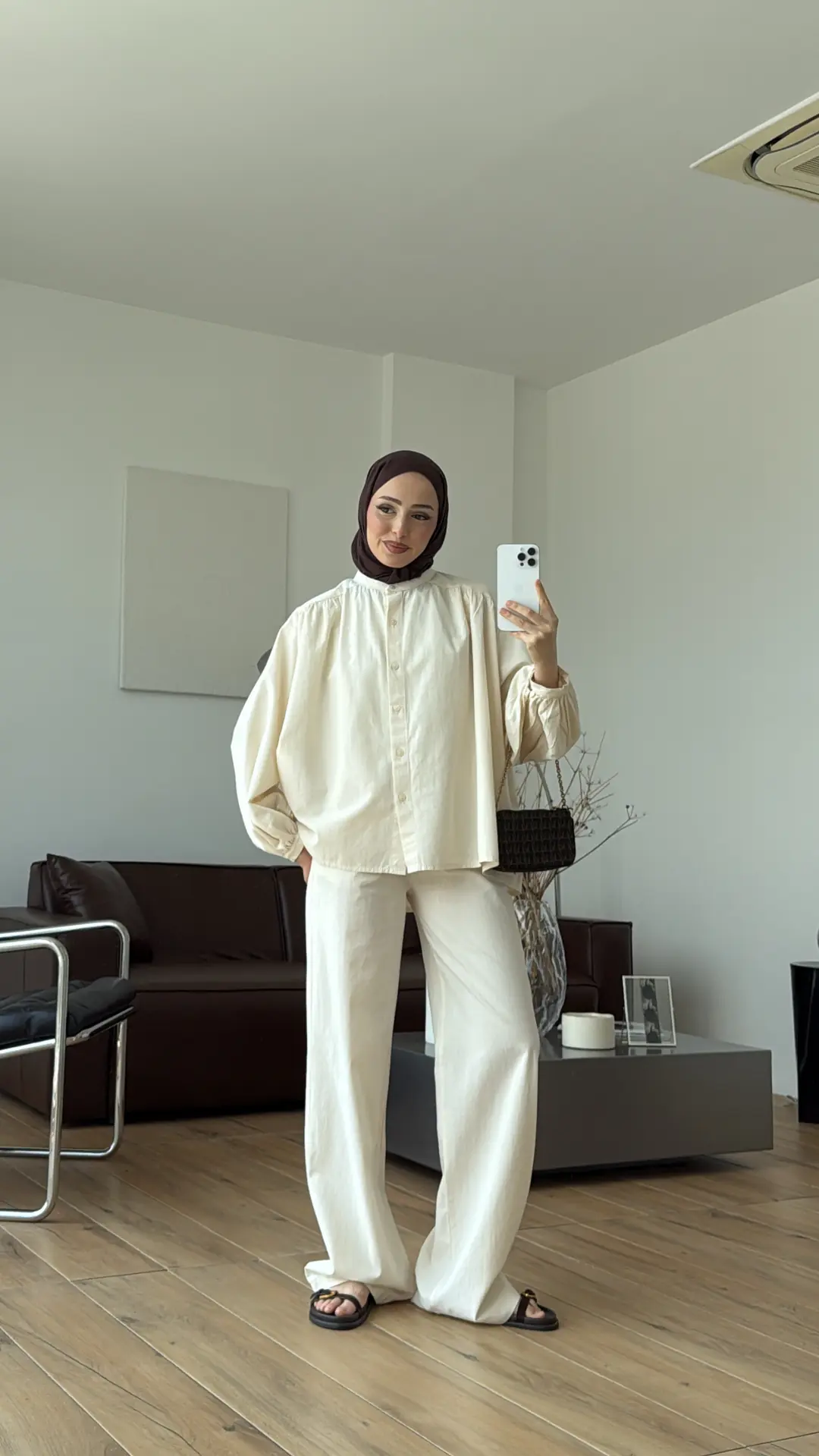 Keten Büzgülü Takım Natural