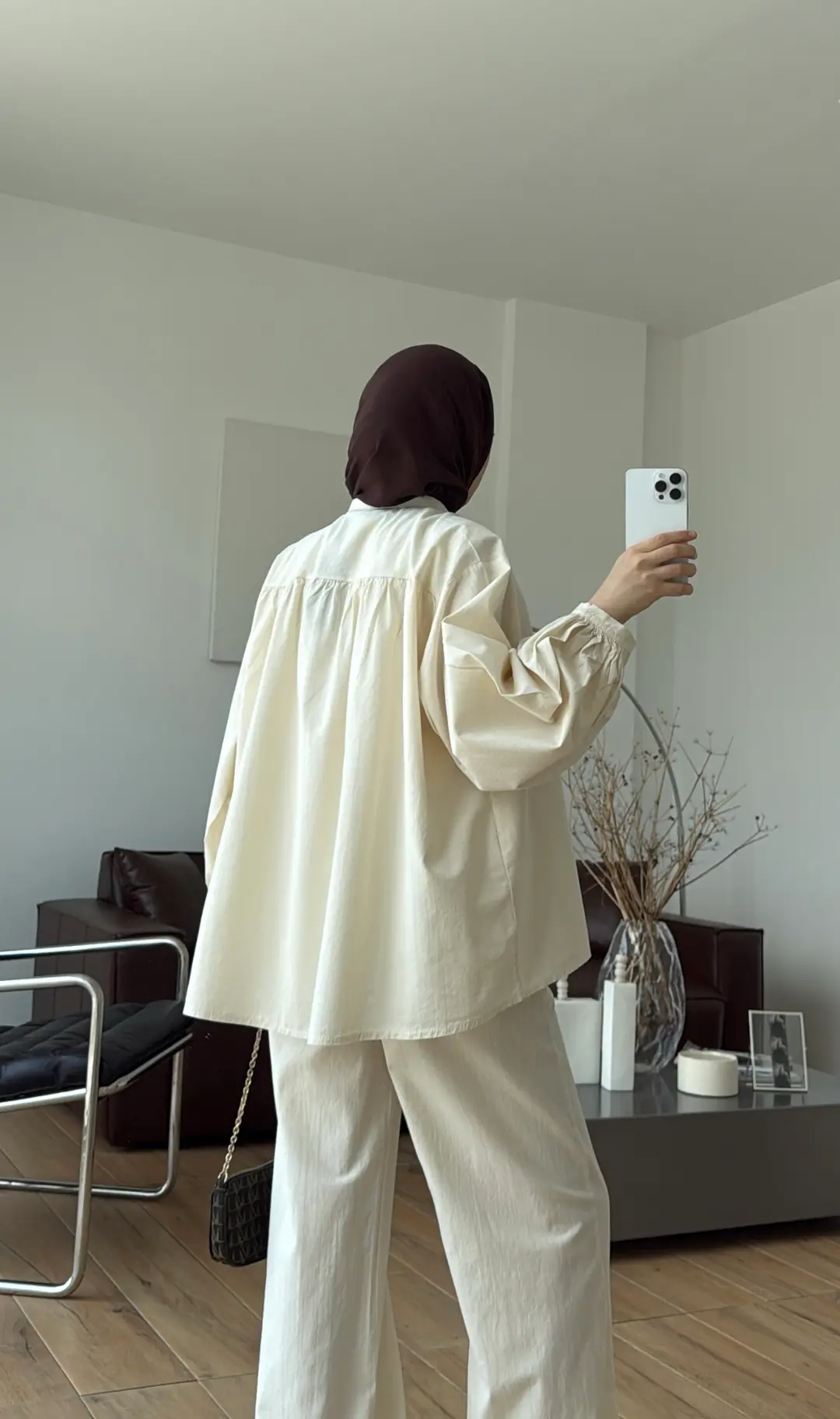 Keten Büzgülü Takım Natural