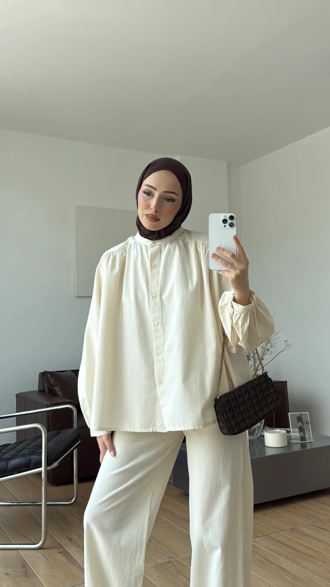 Keten Büzgülü Takım Natural