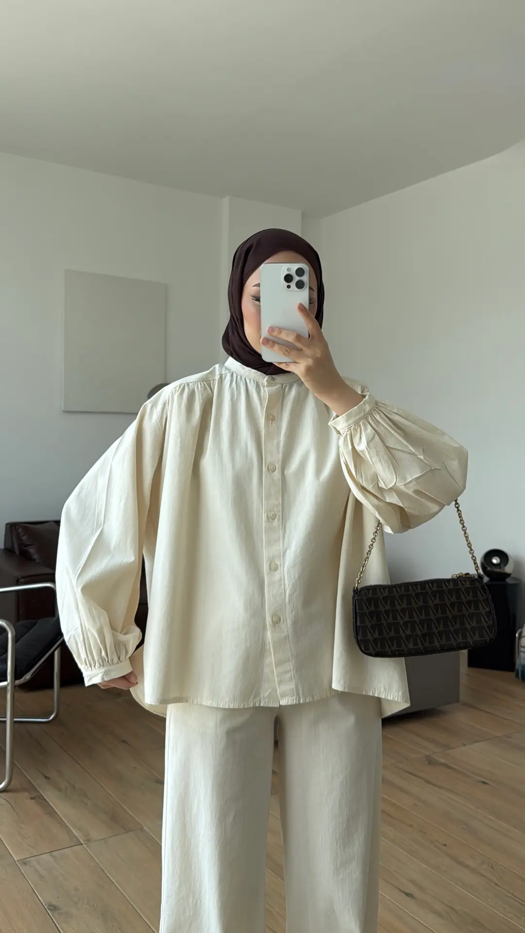 Keten Büzgülü Takım Natural
