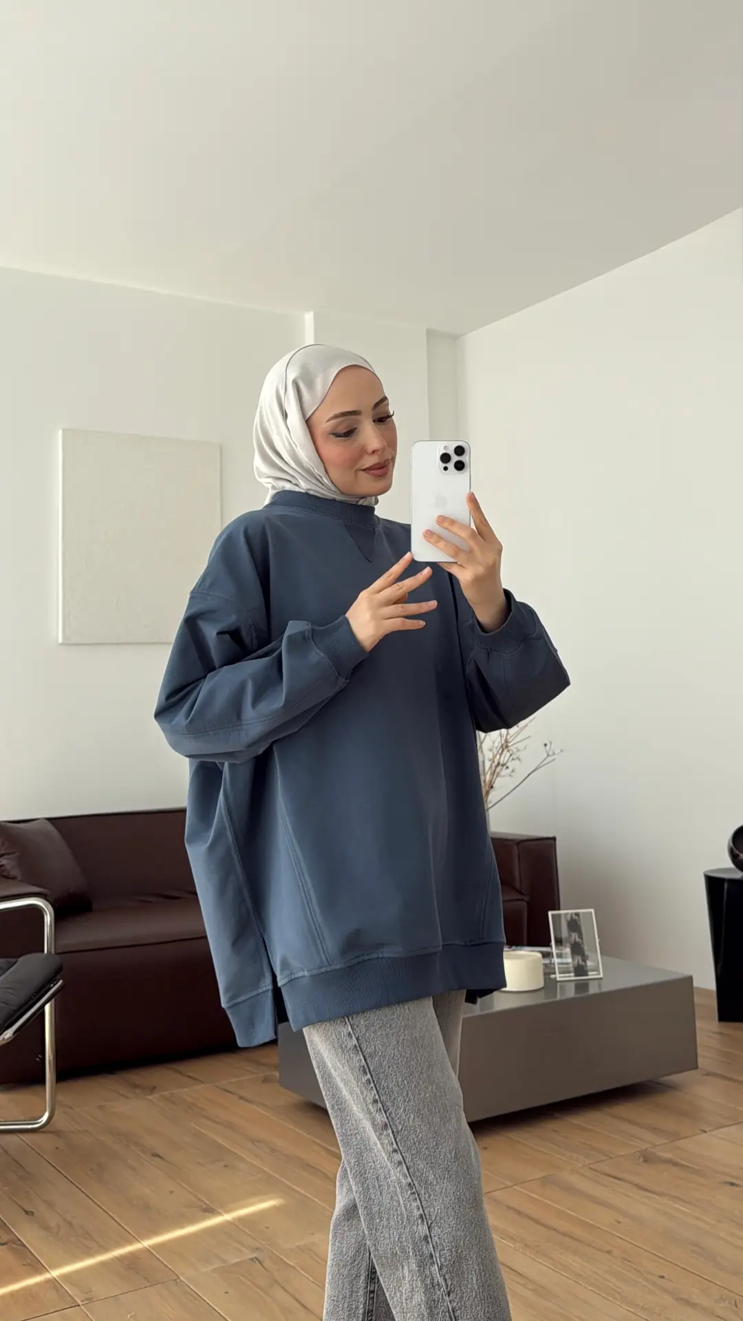 İki İplik Sweat Lacivert