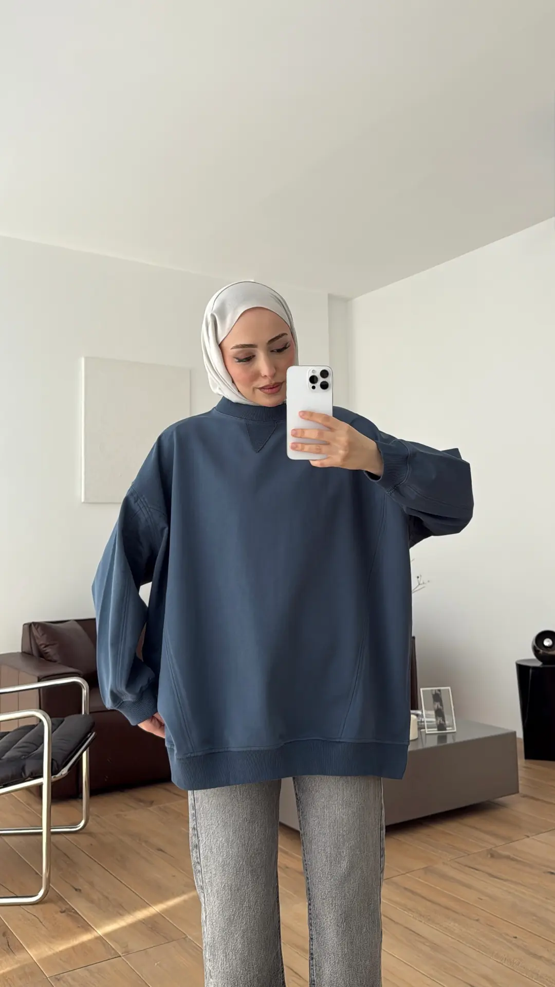 İki İplik Sweat Lacivert