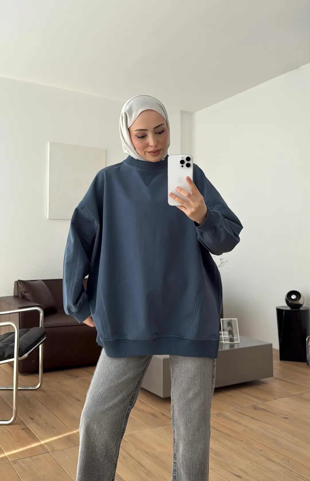 İki İplik Sweat Lacivert