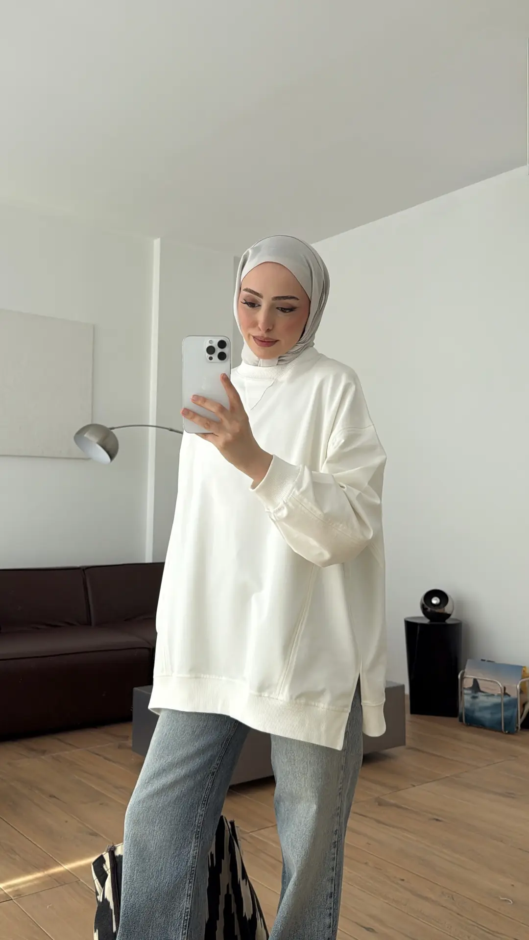 İki İplik Sweat Ekru