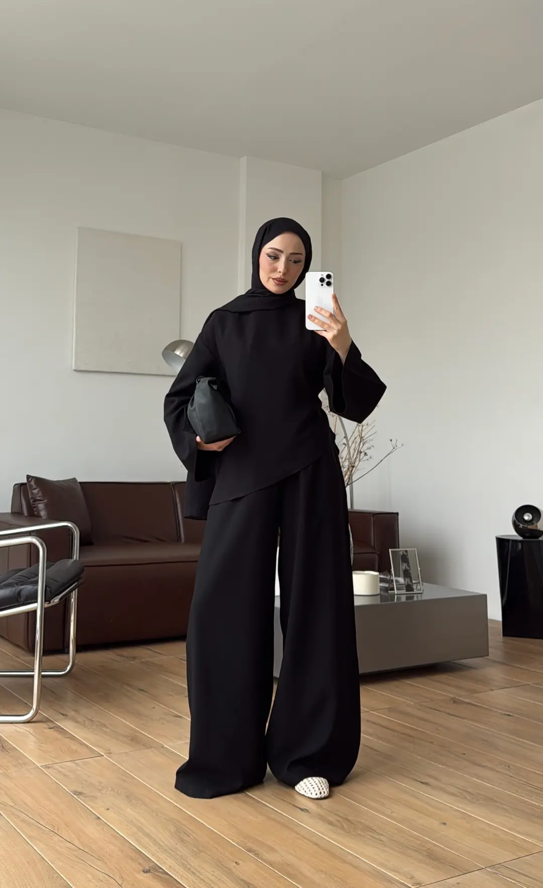 Asimetrik Kesim Takım Siyah