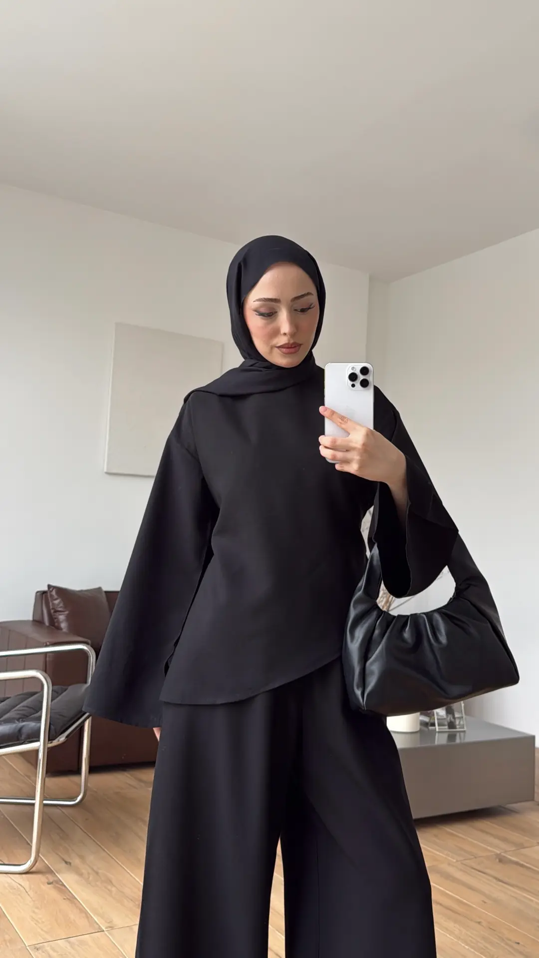 Asimetrik Kesim Takım Siyah