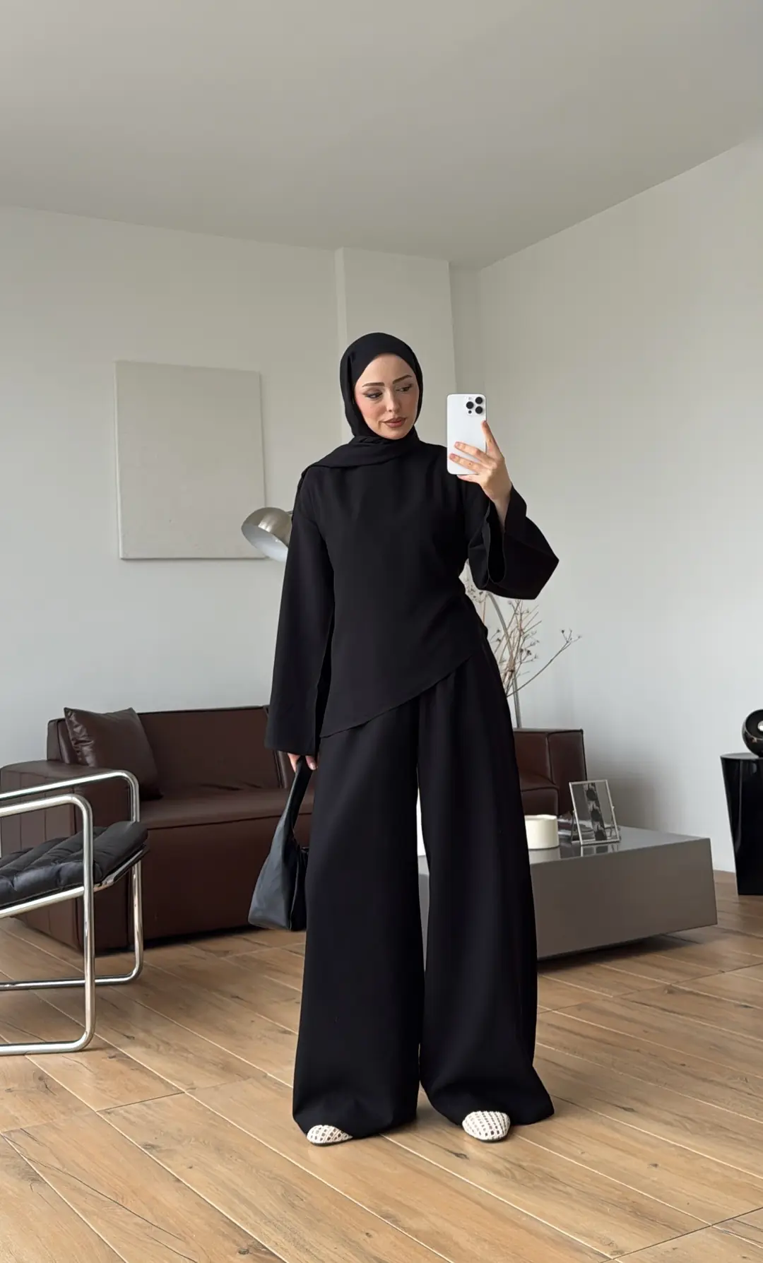 Asimetrik Kesim Takım Siyah