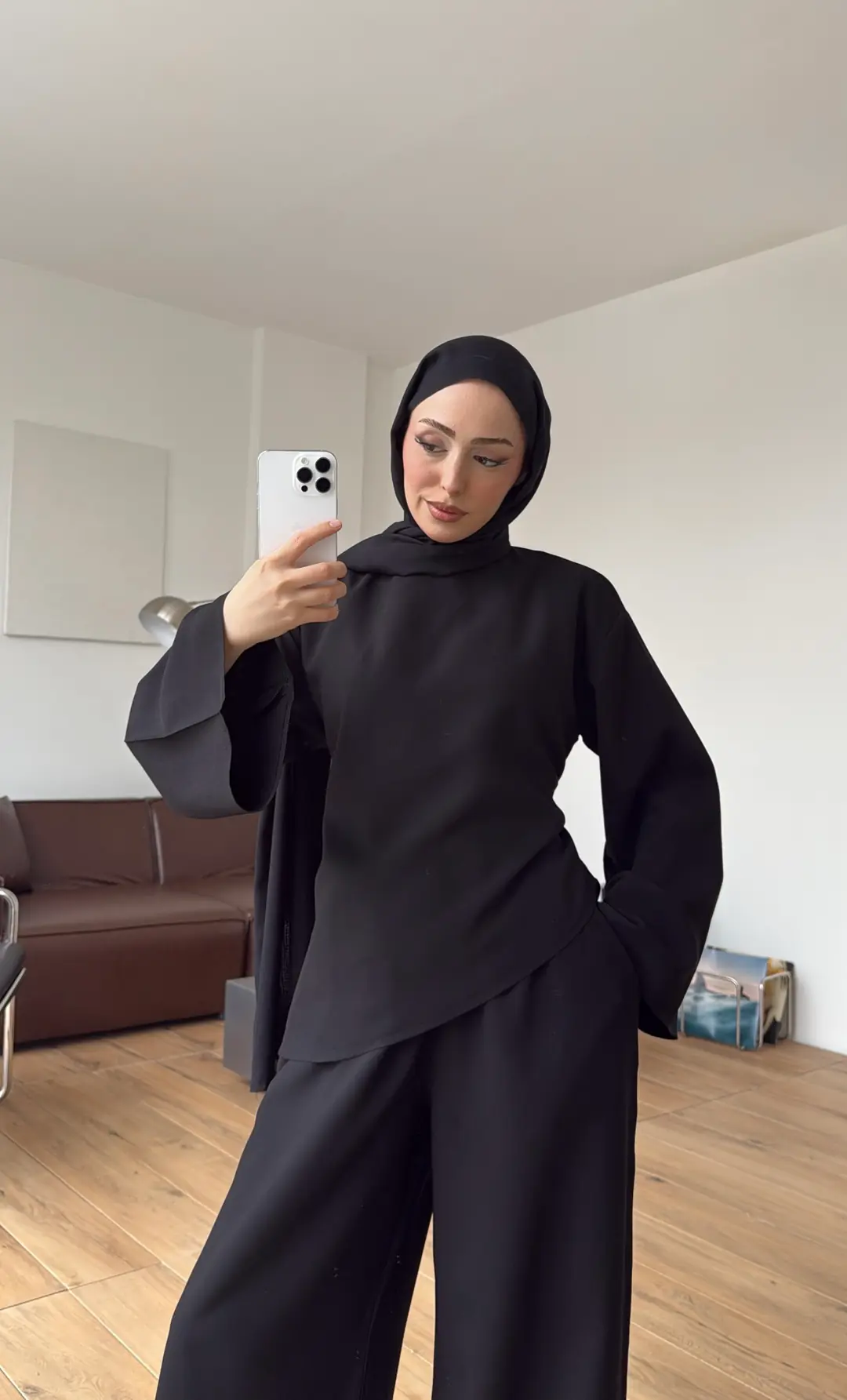 Asimetrik Kesim Takım Siyah