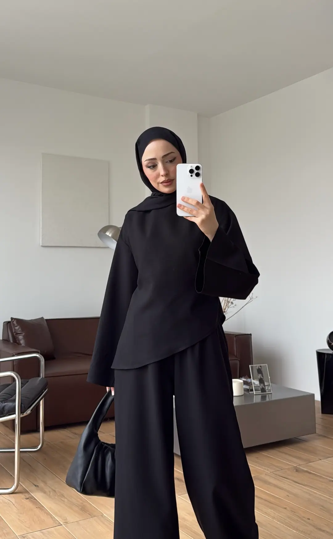 Asimetrik Kesim Takım Siyah