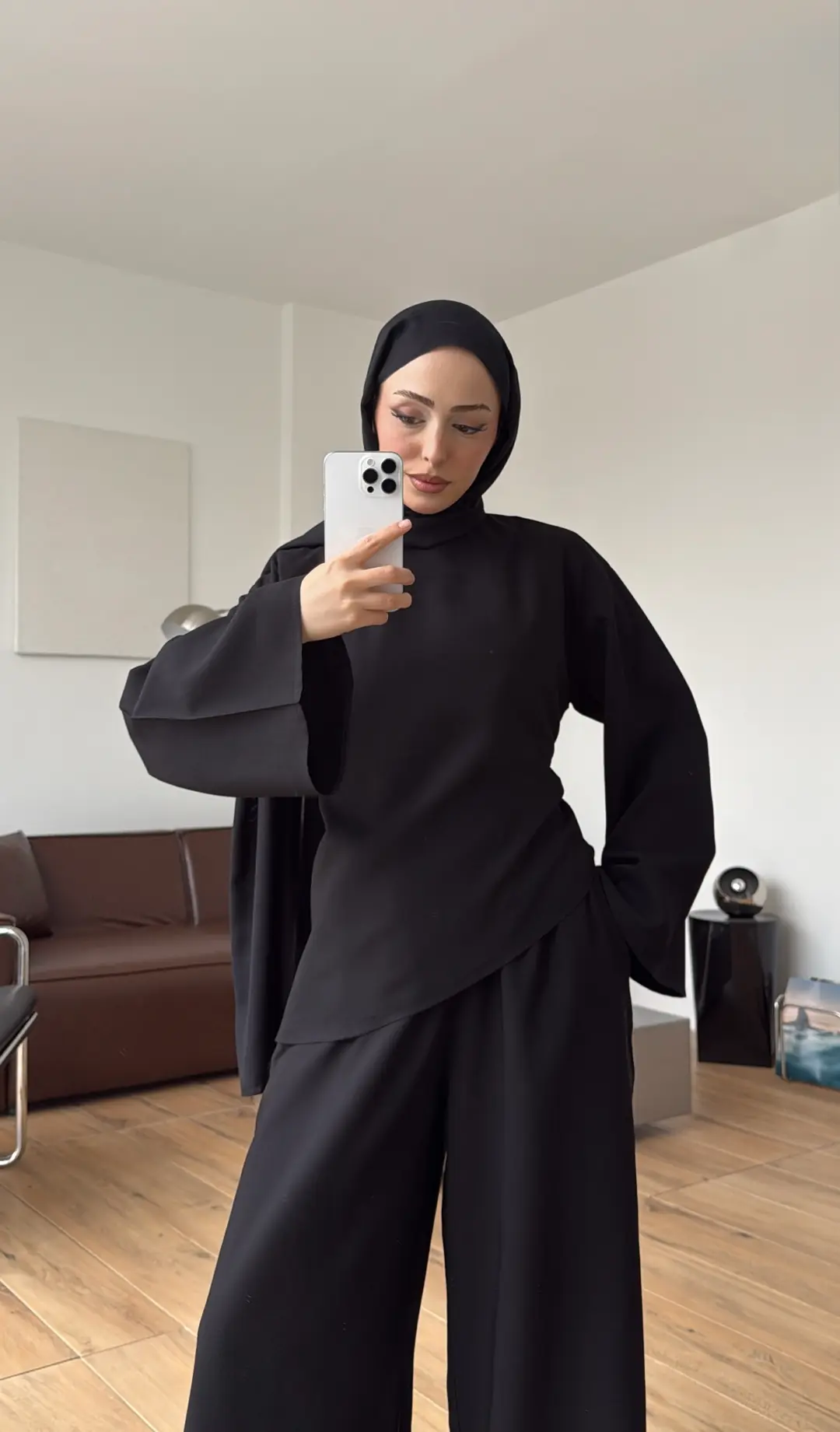 Asimetrik Kesim Takım Siyah
