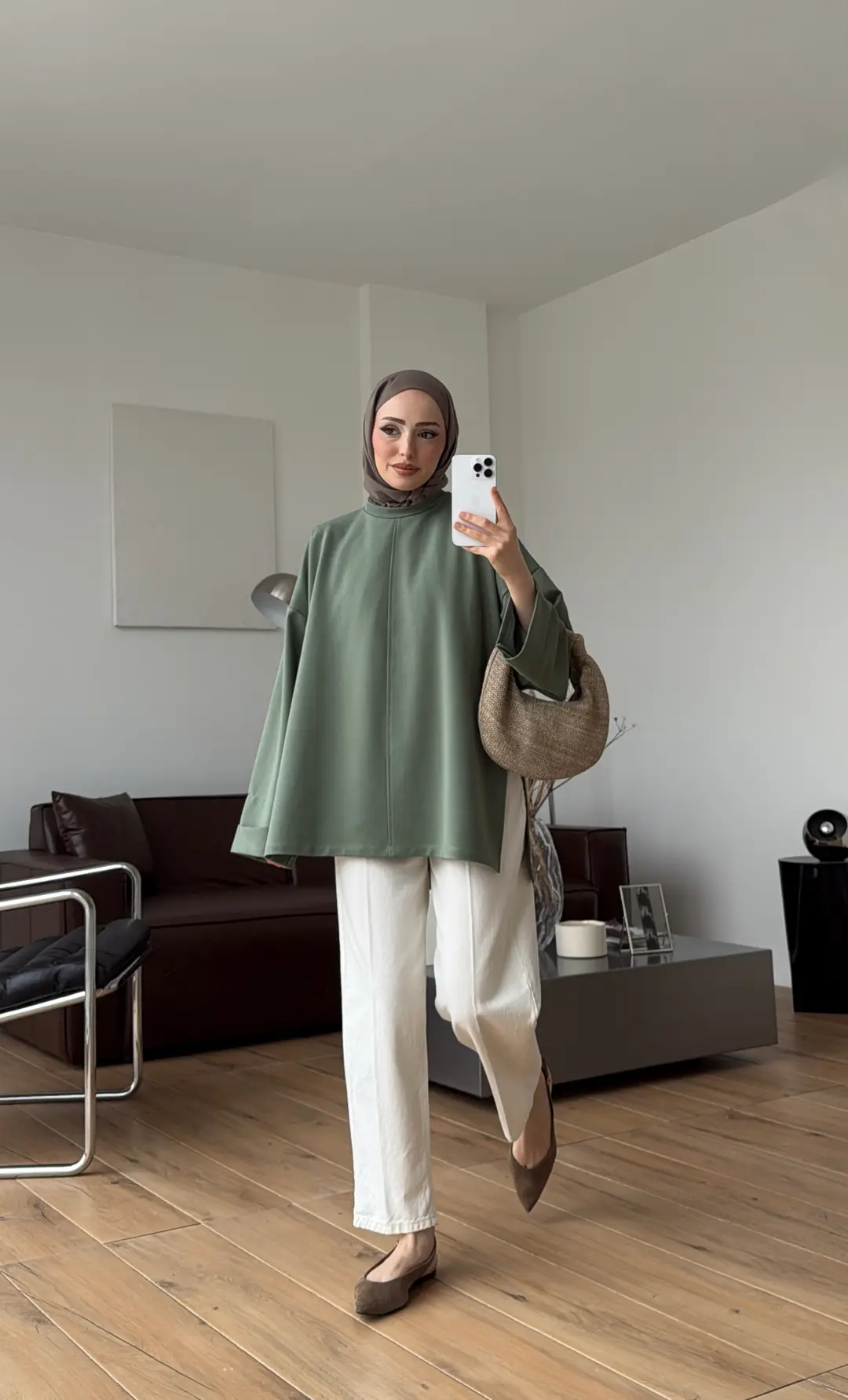 Bağlamalı Yanı Yırtmaç Detay Sweat Çağla