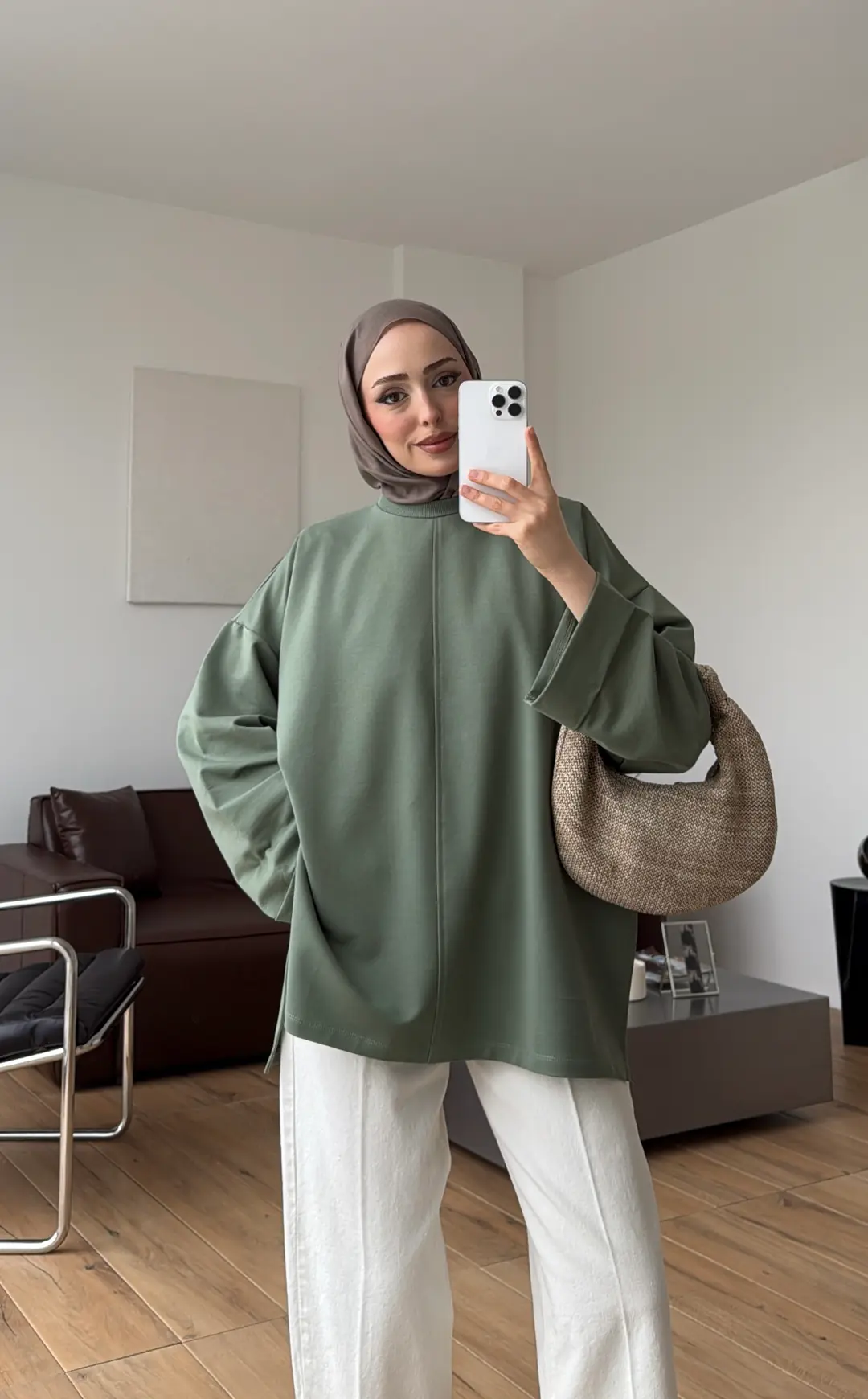 Bağlamalı Yanı Yırtmaç Detay Sweat Çağla