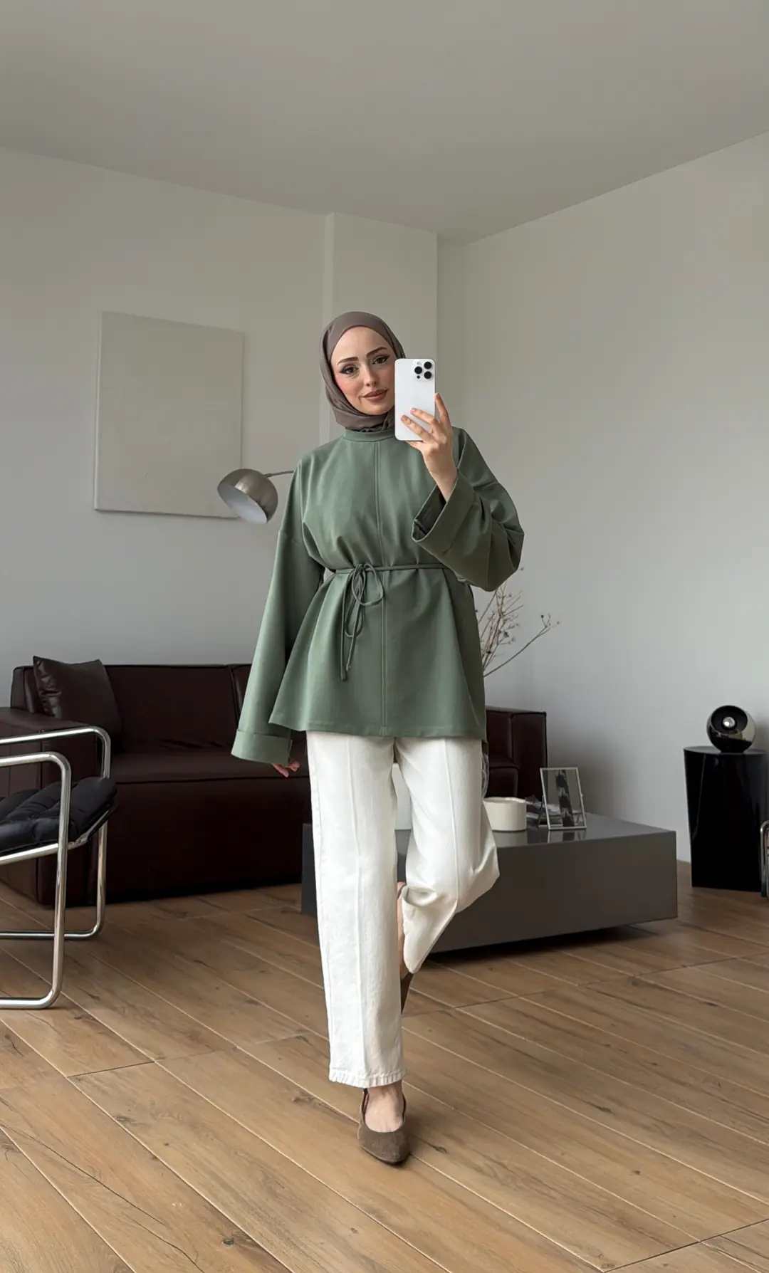 Bağlamalı Yanı Yırtmaç Detay Sweat Çağla