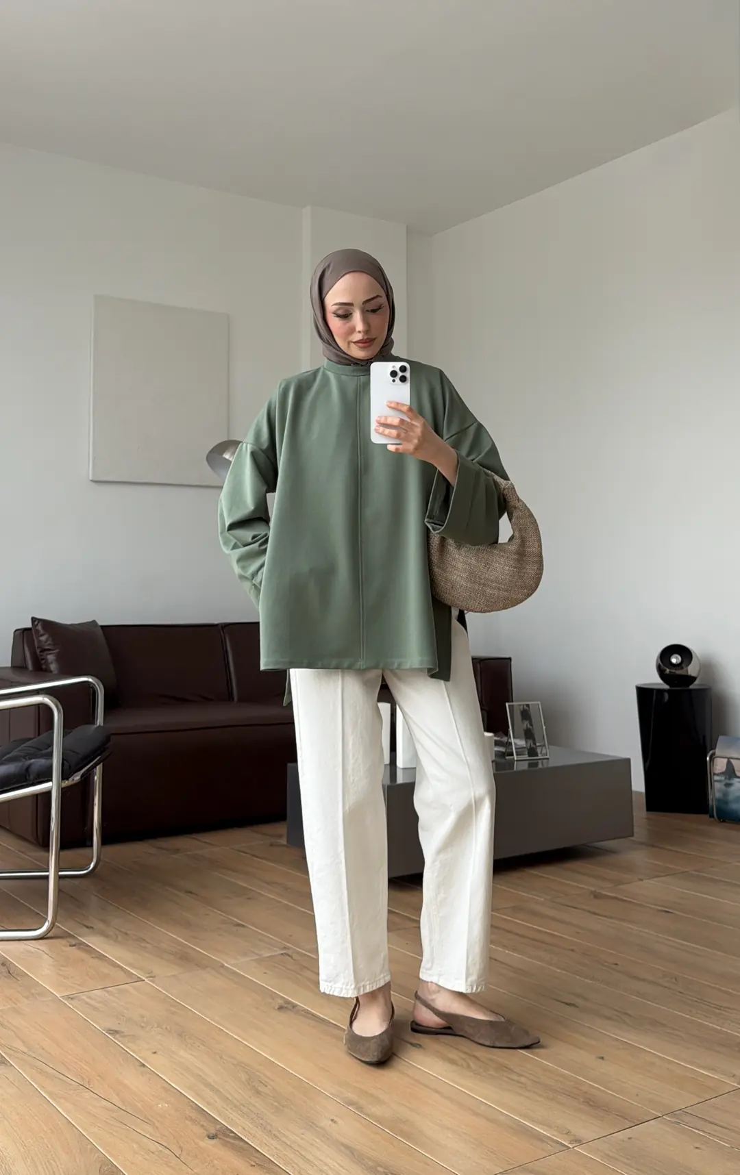 Bağlamalı Yanı Yırtmaç Detay Sweat Çağla