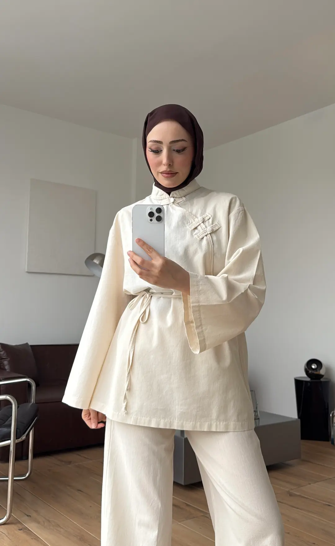 Hakim Yaka Keten Takım Natural