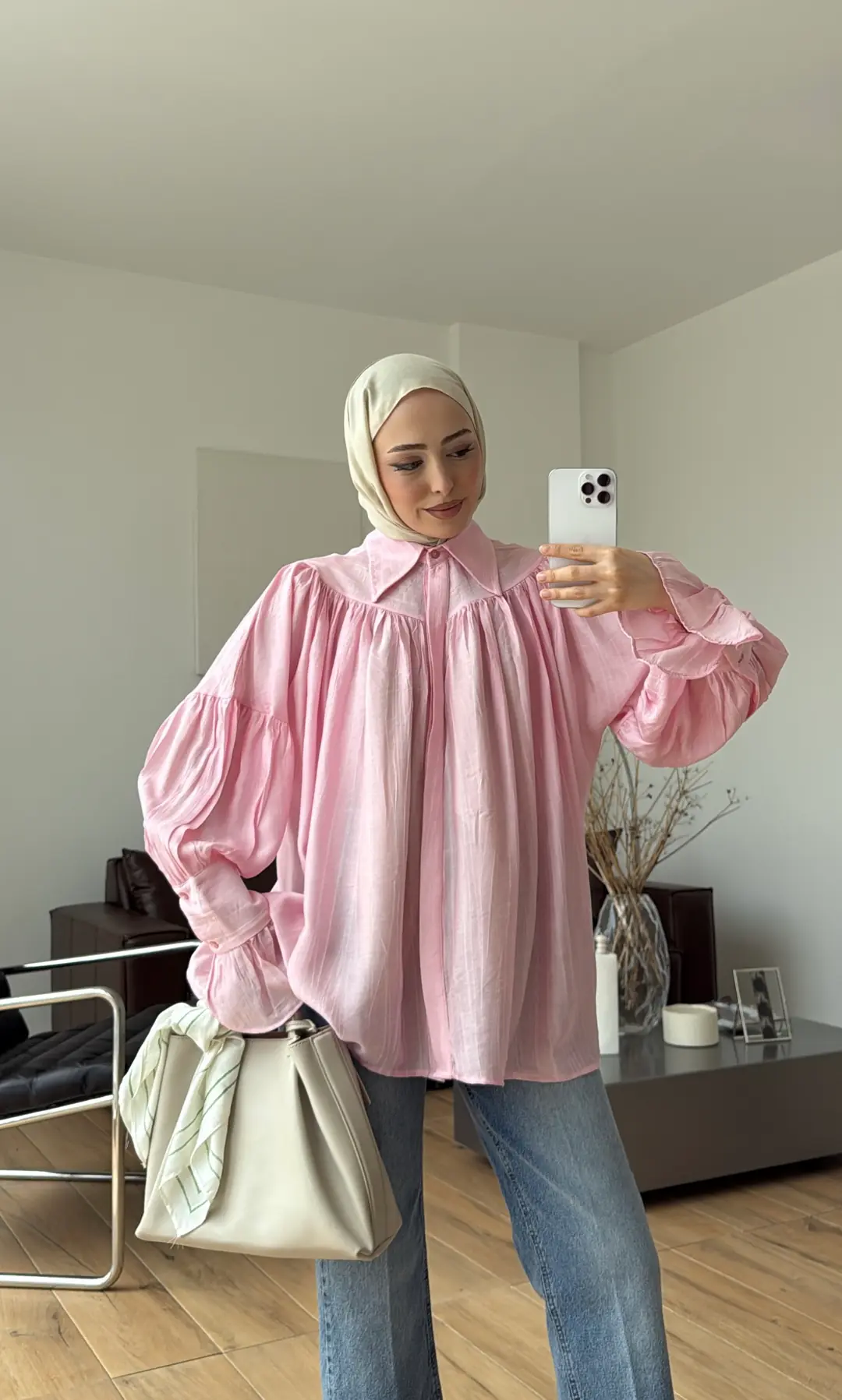 Büzgülü Gömlek Pembe