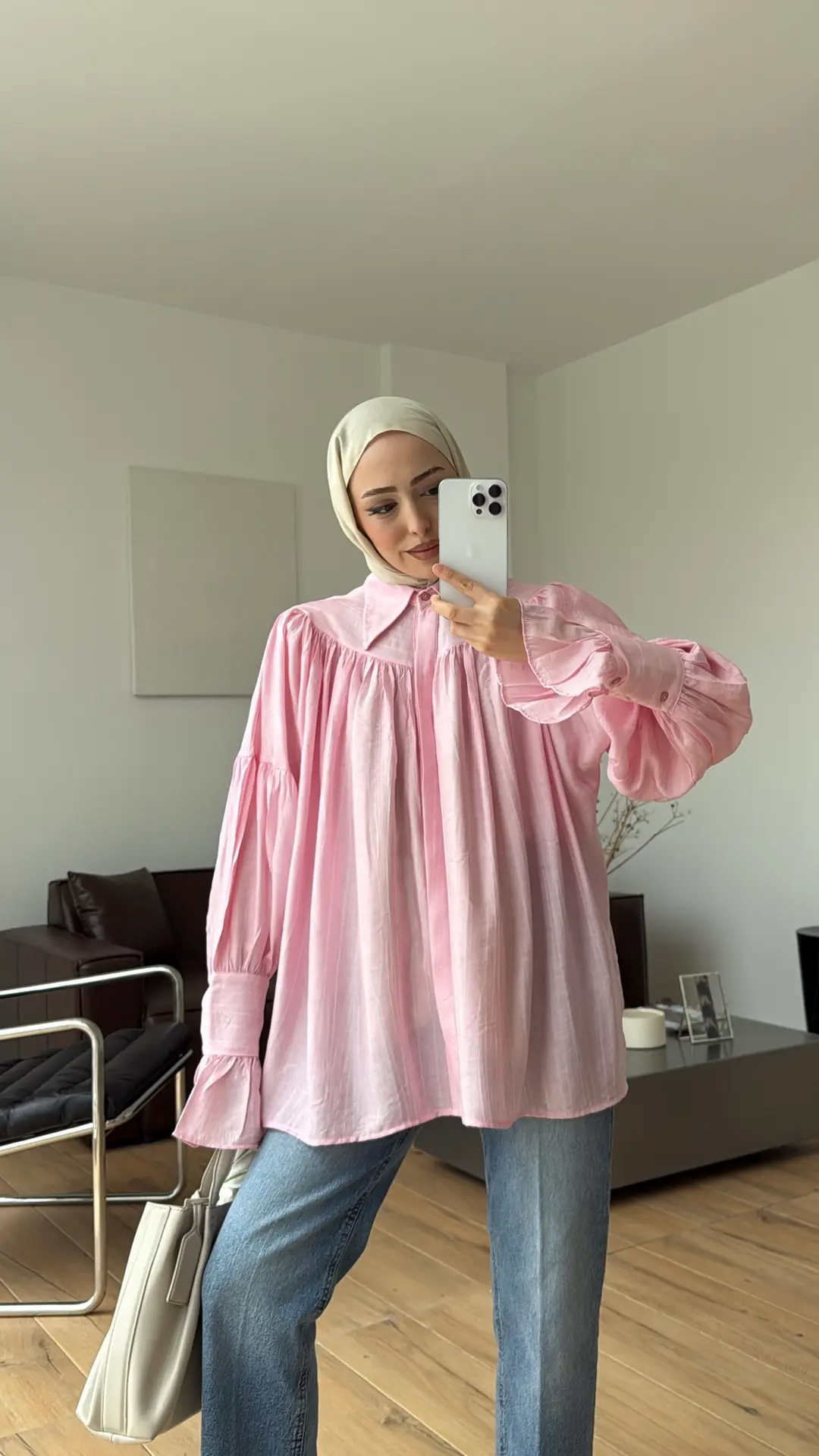 Büzgülü Gömlek Pembe