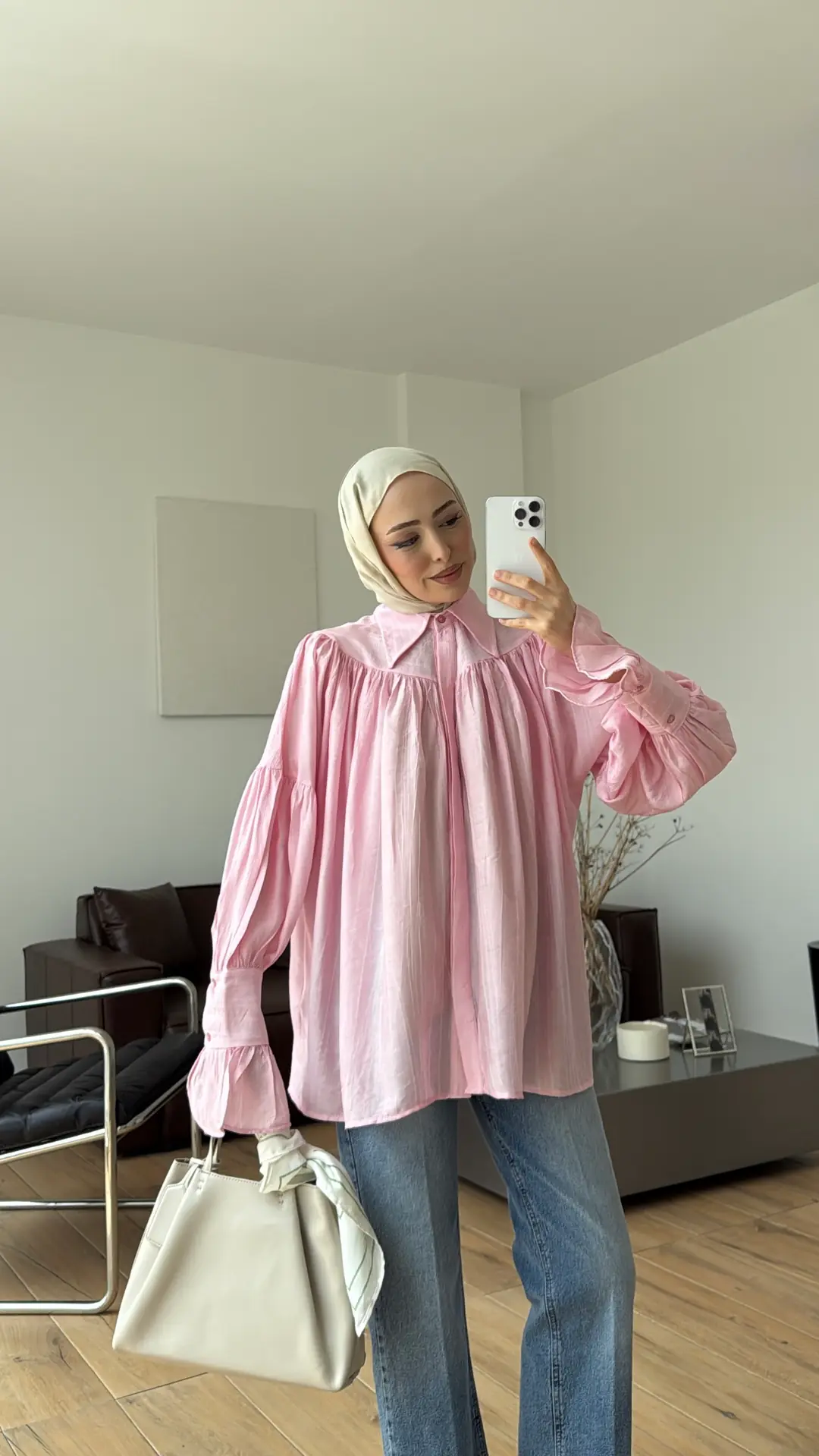 Büzgülü Gömlek Pembe