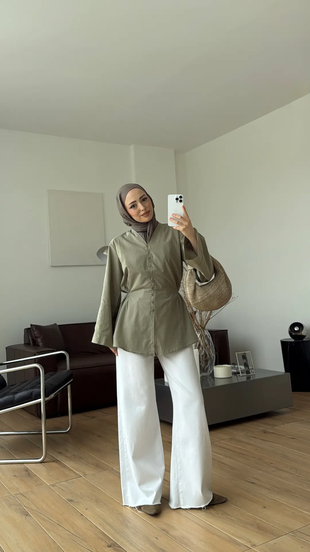 Vual Düğmeli Gömlek Çağla Yeşili