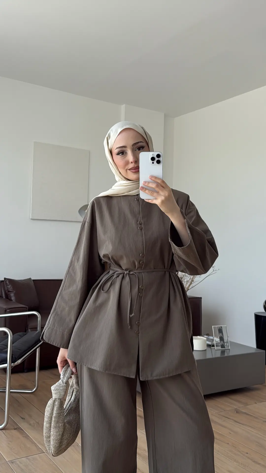 Bisiklet Yaka Keten Takım Haki