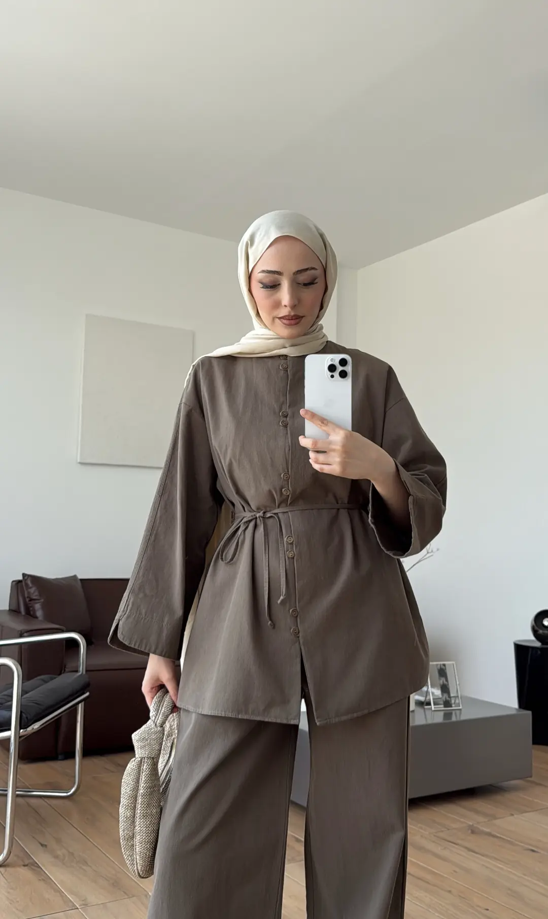 Bisiklet Yaka Keten Takım Haki