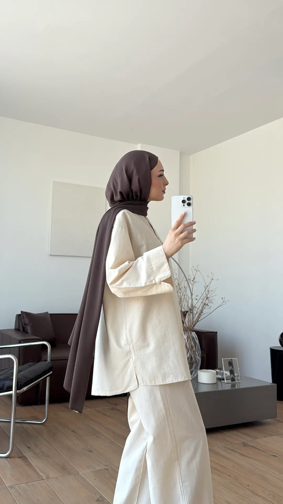 Bisiklet Yaka Keten Takım Natural