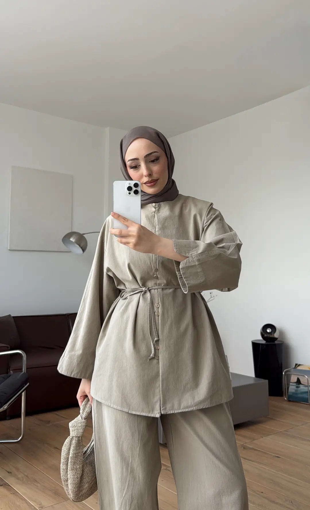 Bisiklet Yaka Keten Takım Vizon