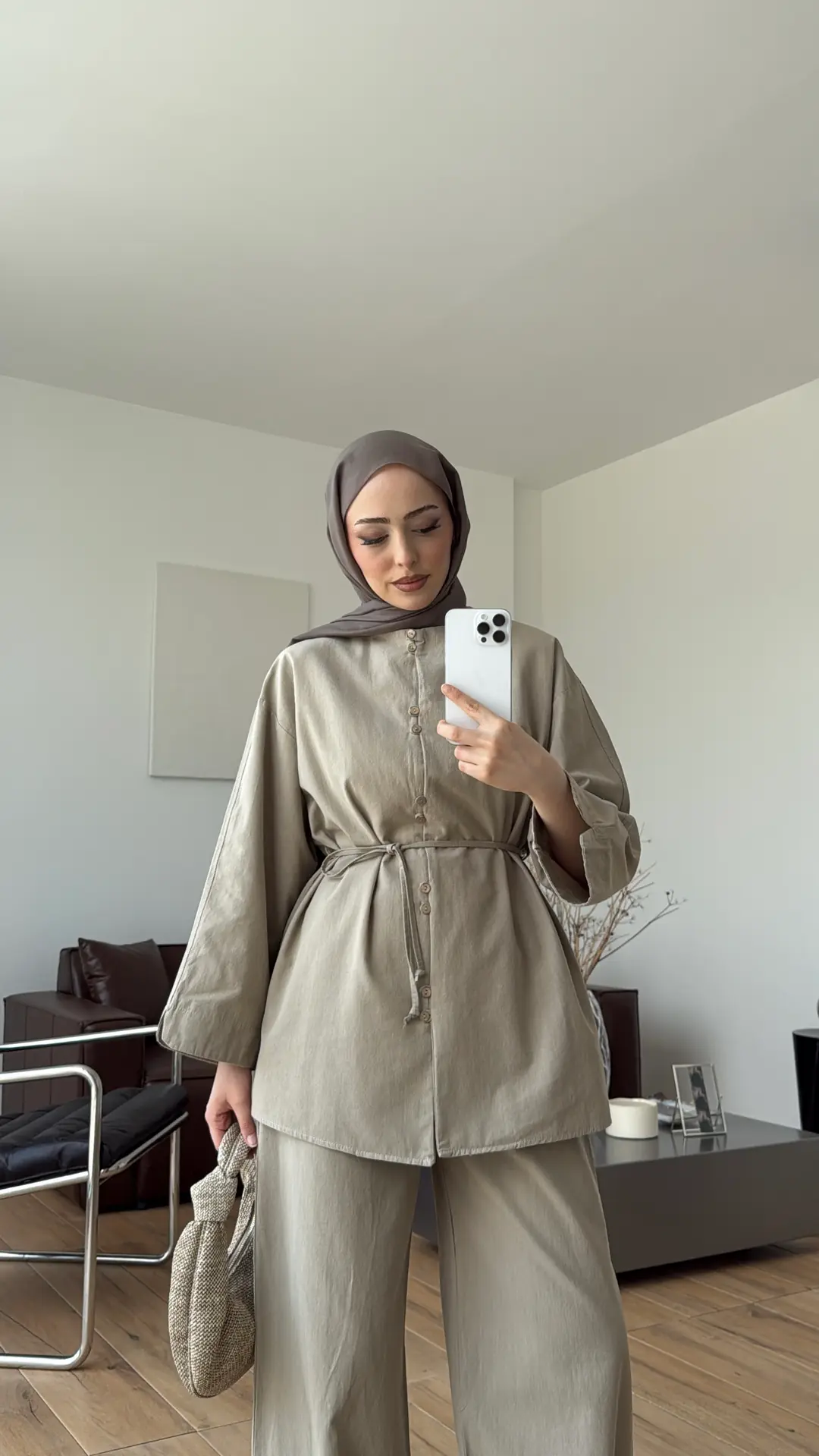 Bisiklet Yaka Keten Takım Vizon